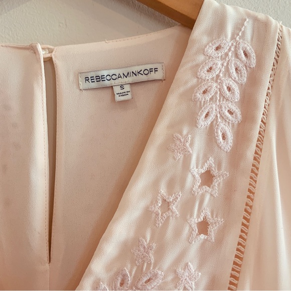 Rebecca Minkoff Prairie Embroidered Pinafore Ruffle Hem Bluff Dress Size Small - Picture 4 of 16